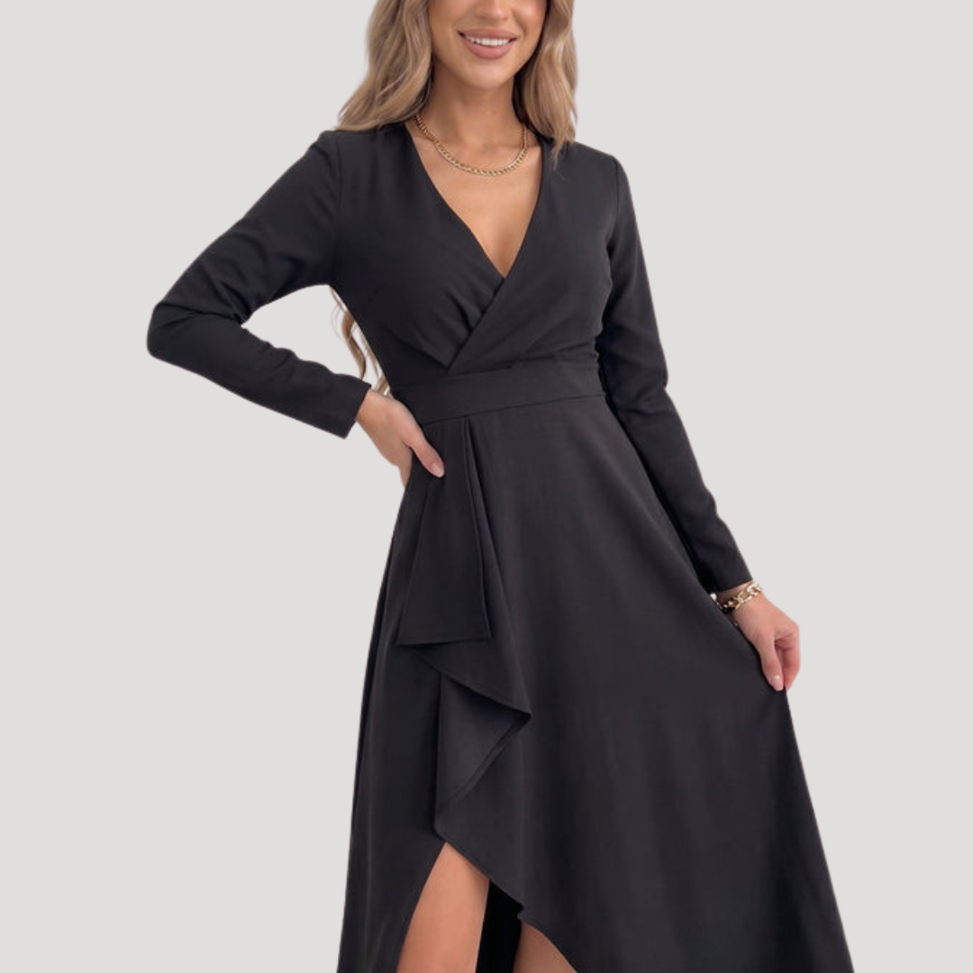 Robe Midi Cache-Cœur Femme Col V