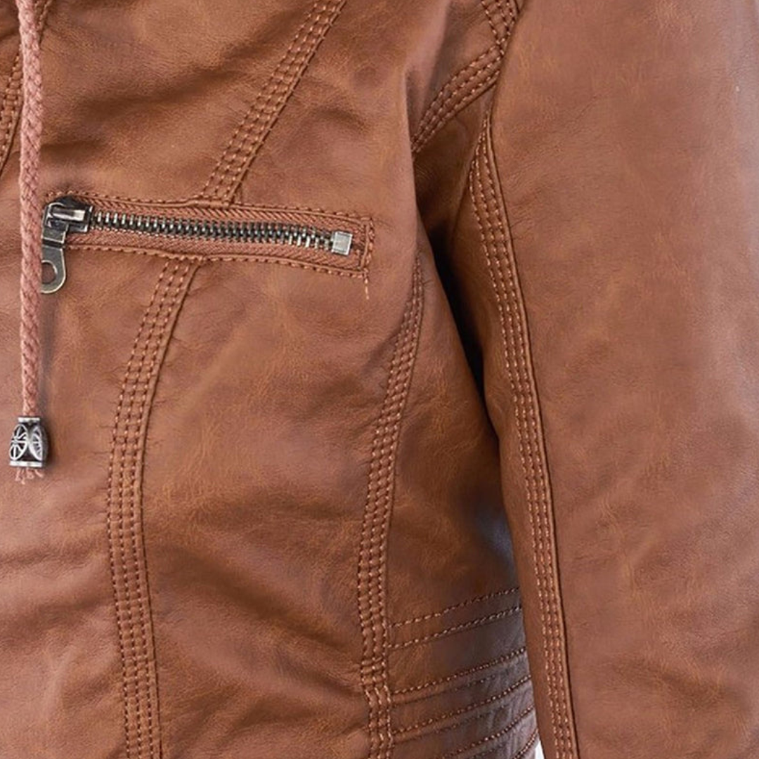 Veste Biker Femme Ajustée à Détail Zippé
