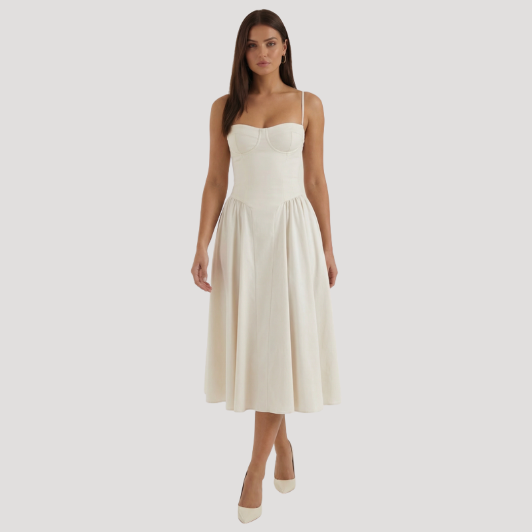 Robe midi femme romantique fleurie
