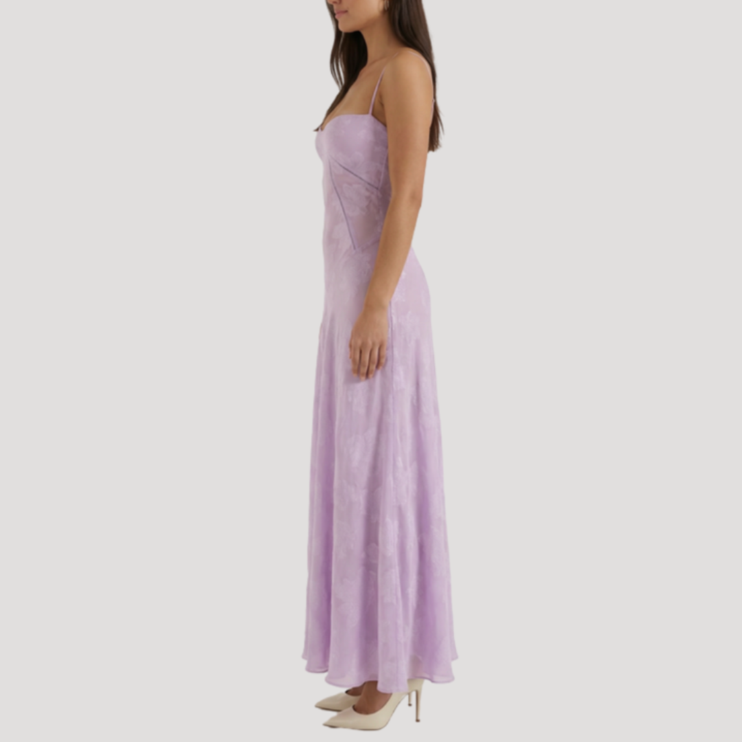 Robe longue en dentelle de soirée élégante