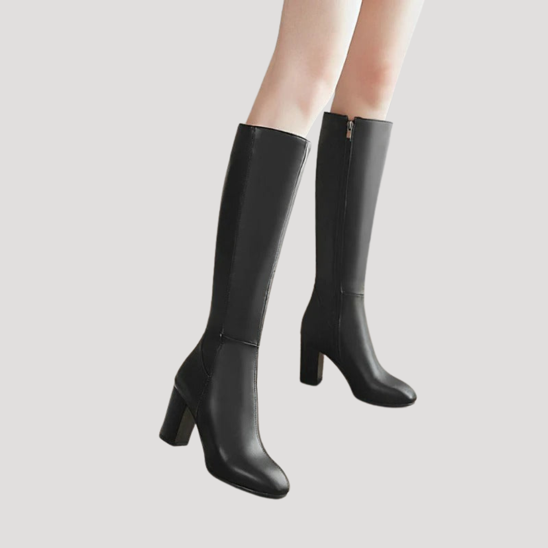 Bottes Hautes Femme à Talon Carré