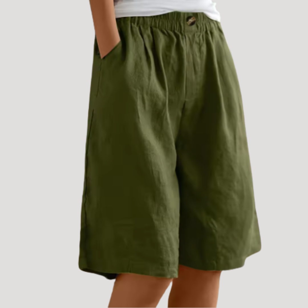 Bermuda Femme Chic Taille Élastique Coupe Ample