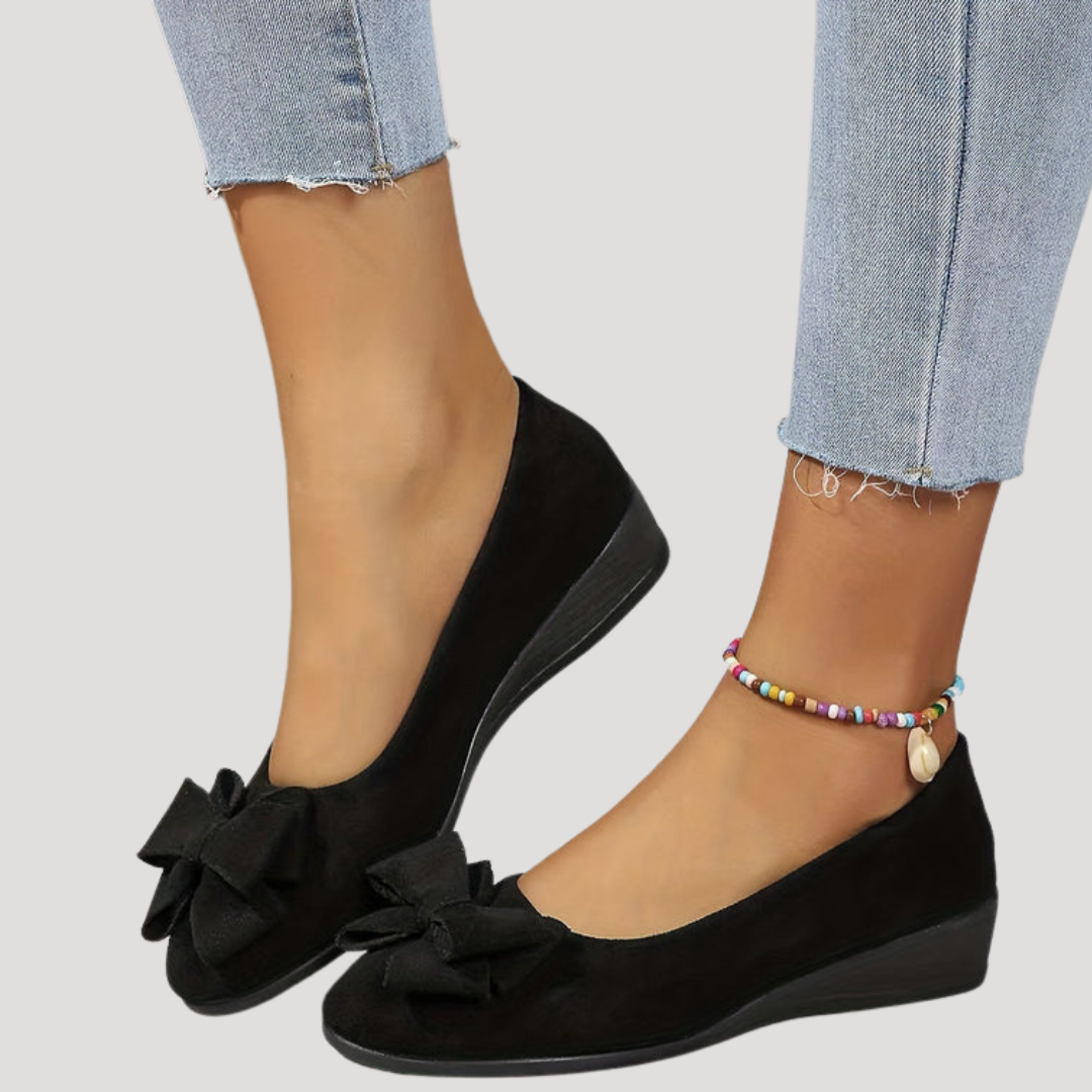 Ballerines compensées à nœud élégant