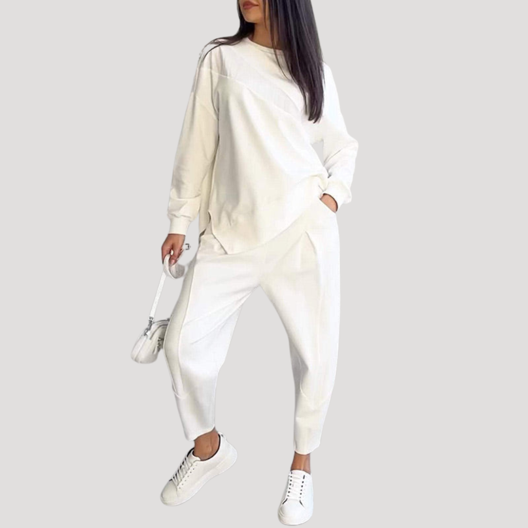 Ensemble pantalon femme avec haut asymétrique
