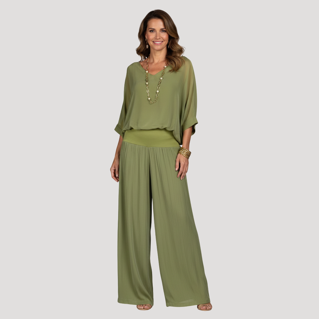 Ensemble Pantalon Femme Deux Pièces Ample Élégant