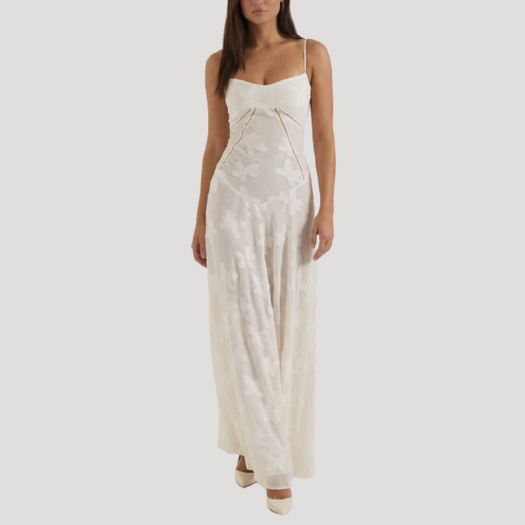 Robe longue en dentelle de soirée élégante