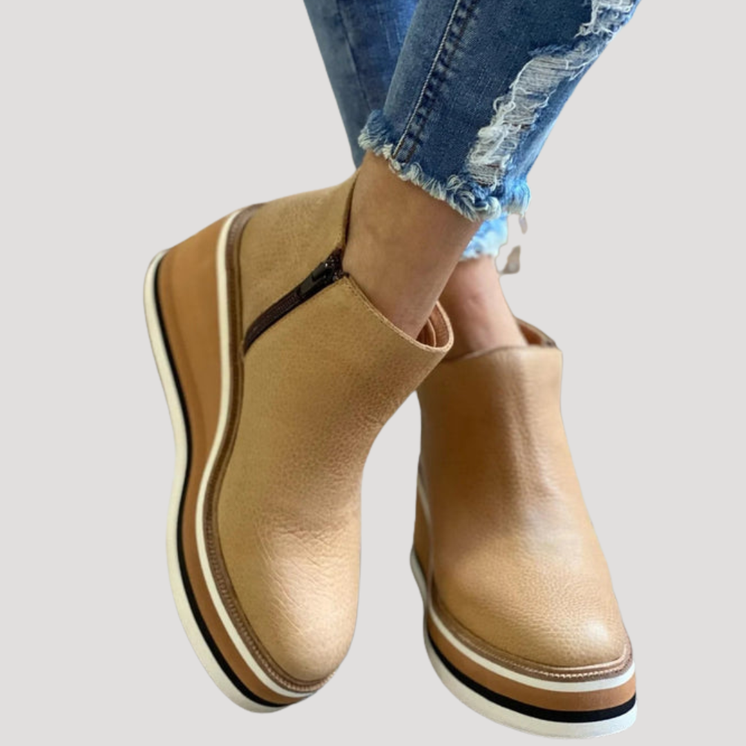 Bottines Compensées Femme Décontractées à Enfiler