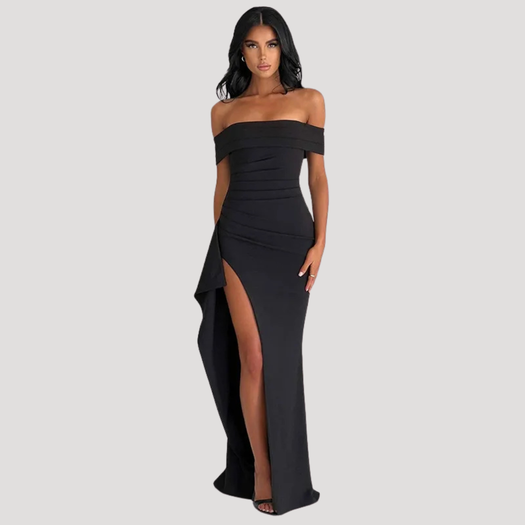 Robe longue épaules dénudées fendue élégante