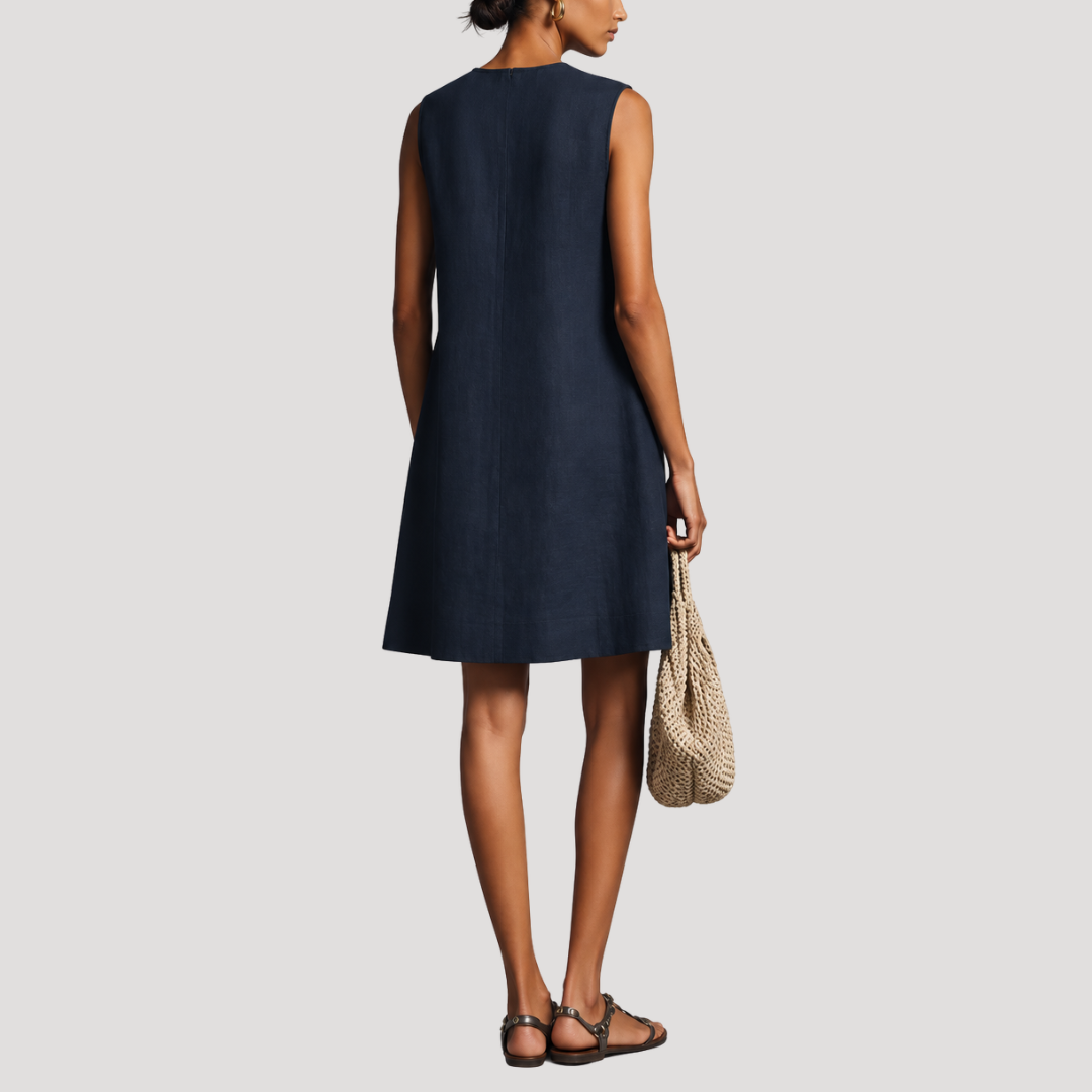 Robe Trapèze Sans Manches Élégante