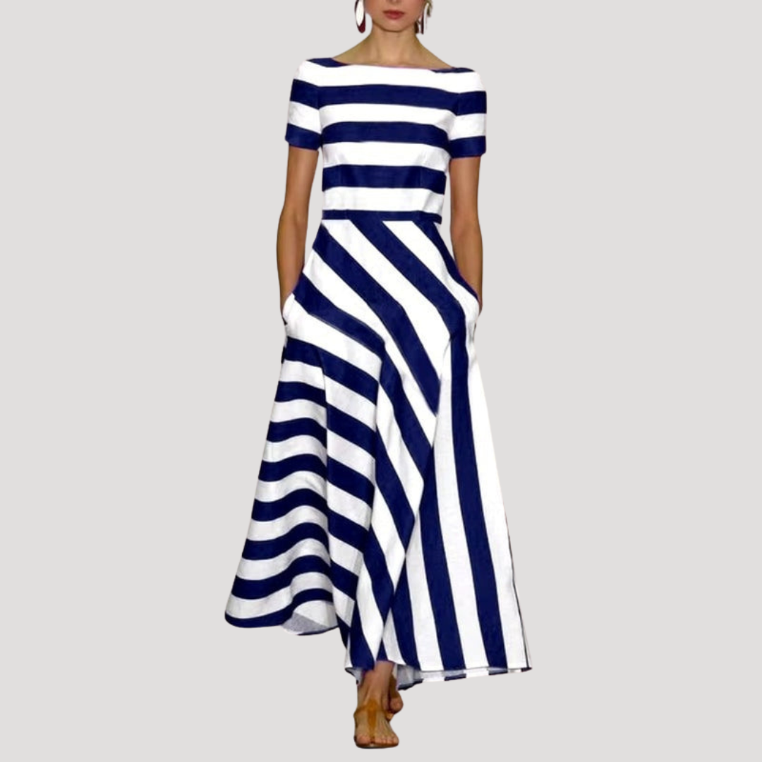 Robe longue rayée élégante
