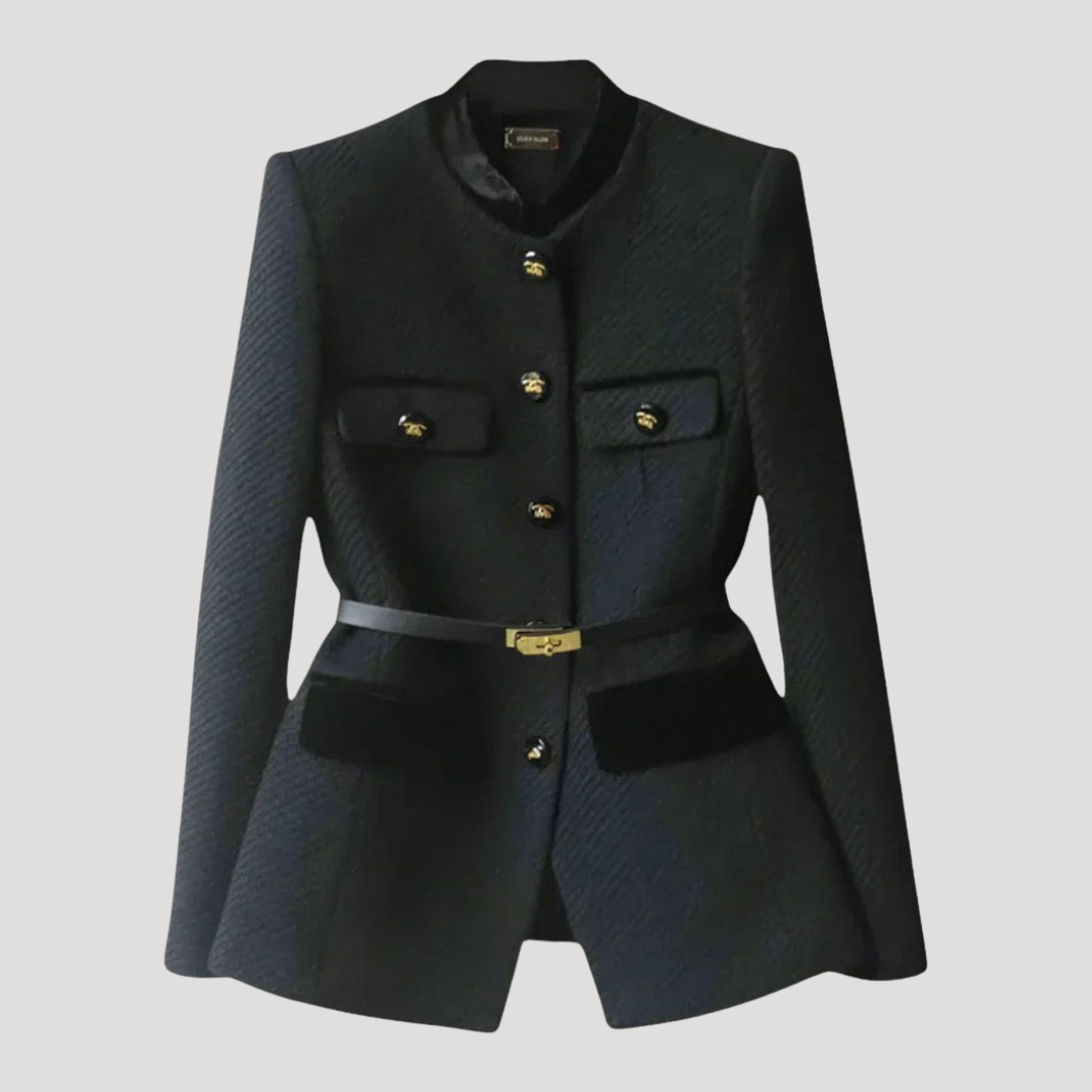 Blazer Femme Cintré à Boutons avec Ceinture