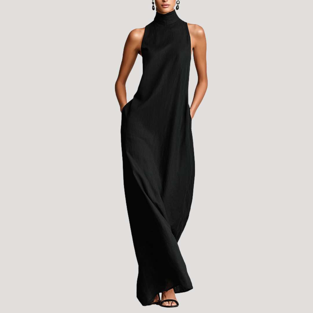 Robe Longue Élégante Sans Manches Femme