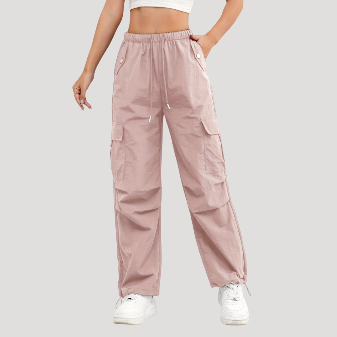 Pantalon Cargo Femme Taille Haute Décontracté