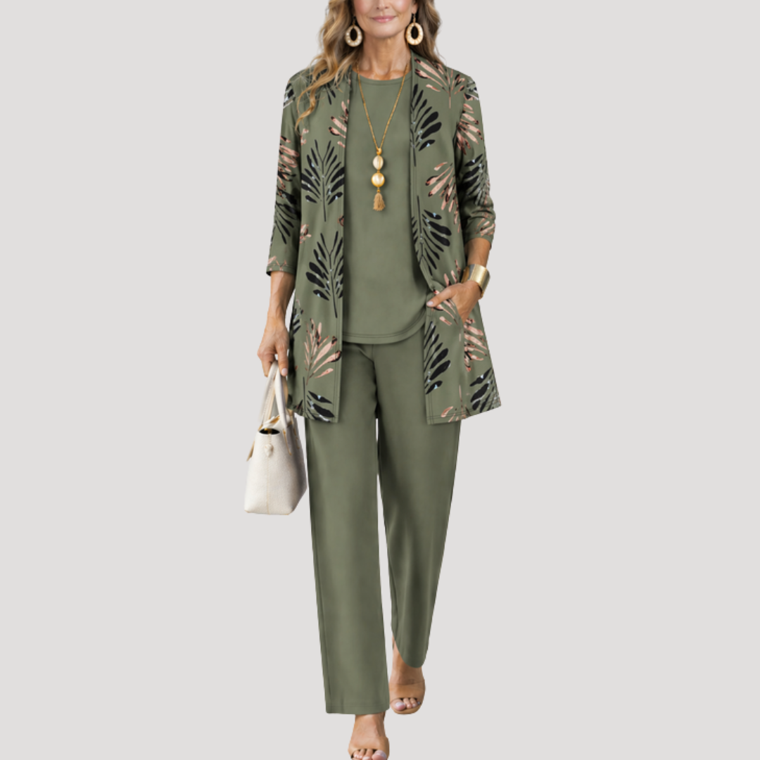 Tailleur Pantalon Trois Pièces Femme Imprimé