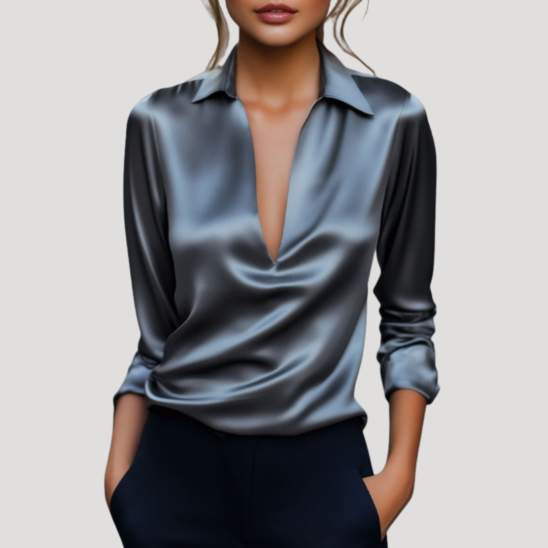 Blouse Satinée Femme Manches Longues Chic