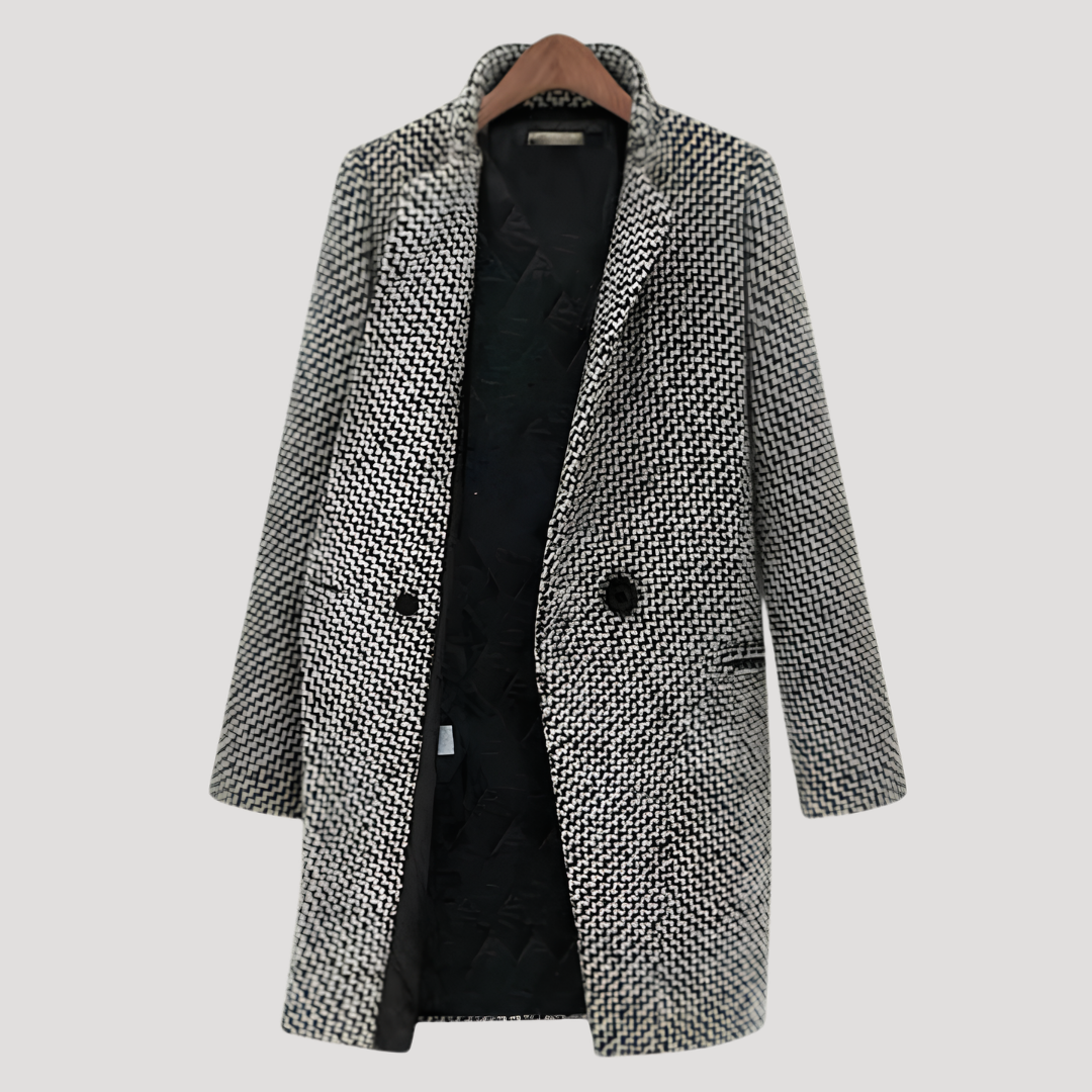 Manteau à Carreaux Femme Double Boutonnage