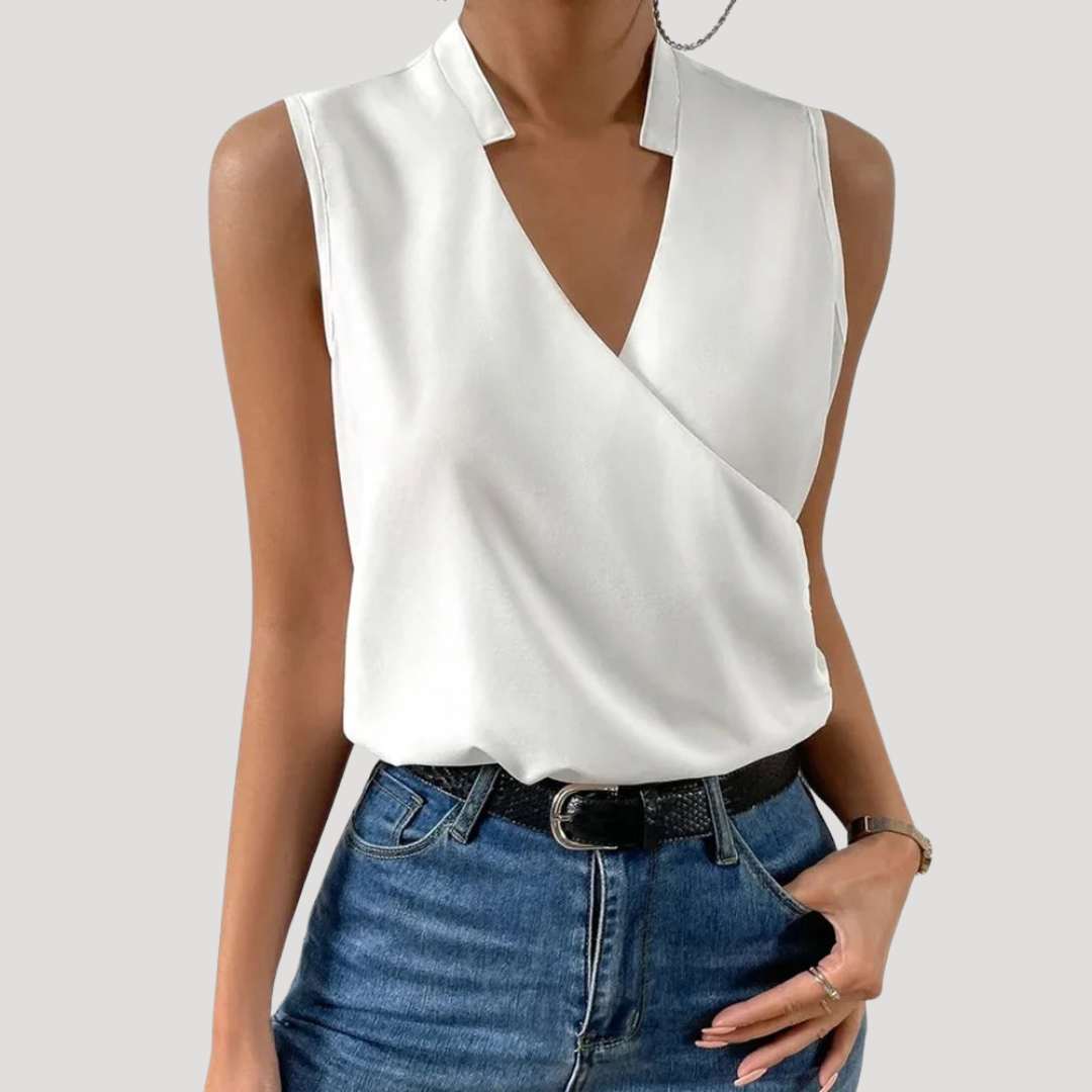 Débardeur Femme Chic à Col V Croisé