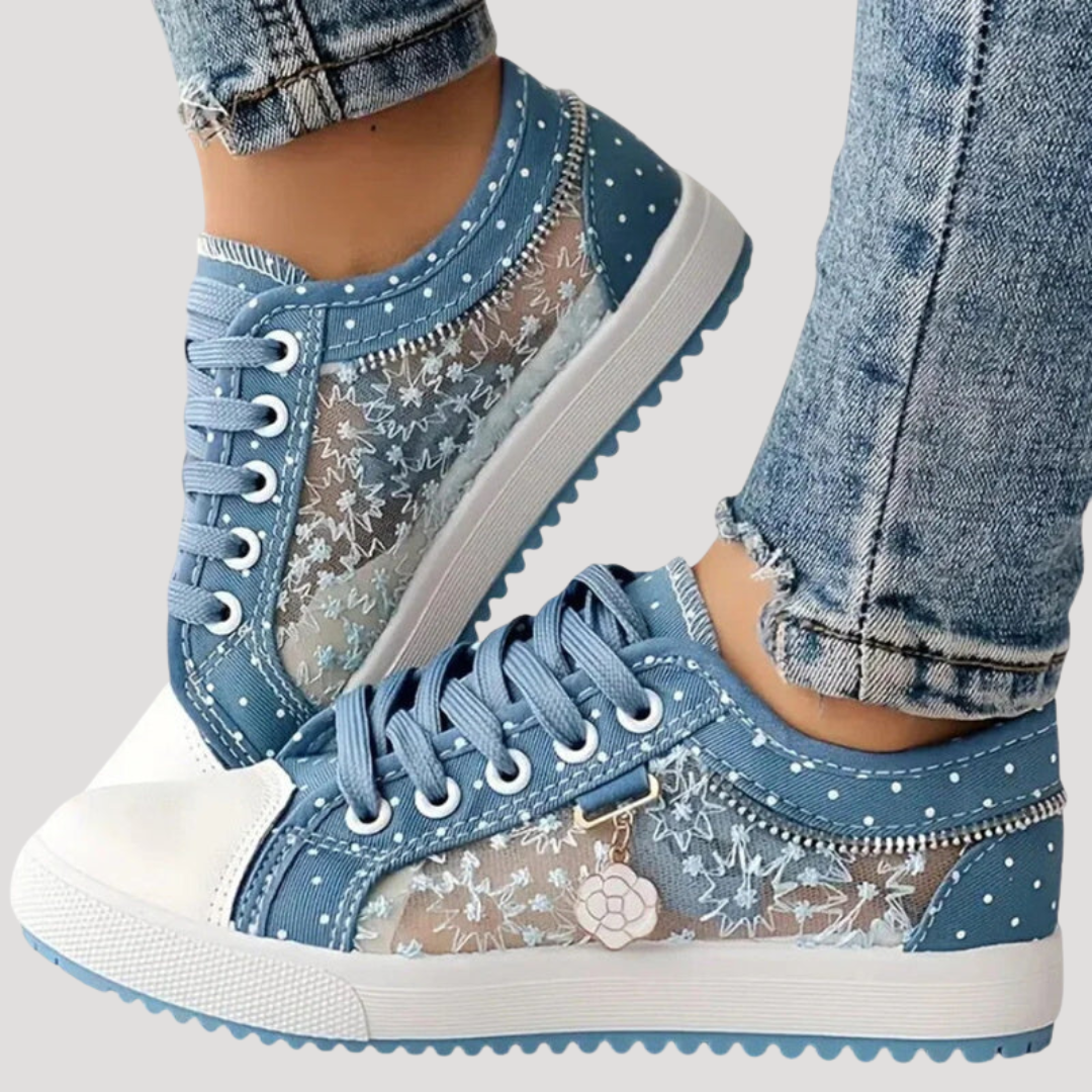 Baskets Vintage Femme Fleuries Décontractées