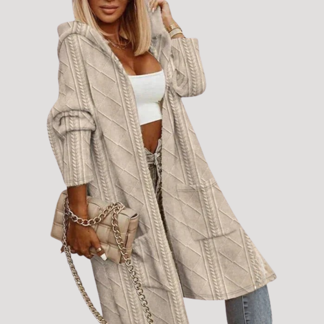 Gilet Femme à Capuche Décontracté Manches Longues