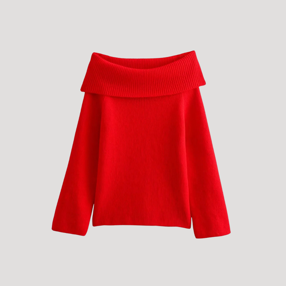 Pull Femme Côtelé à Épaules Dénudées