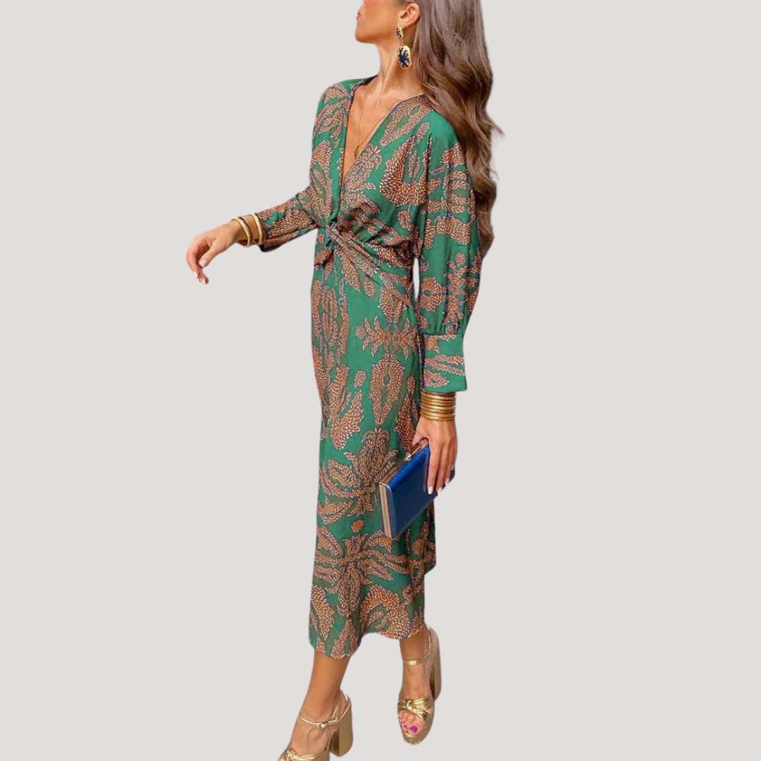 Robe midi femme élégante drapée