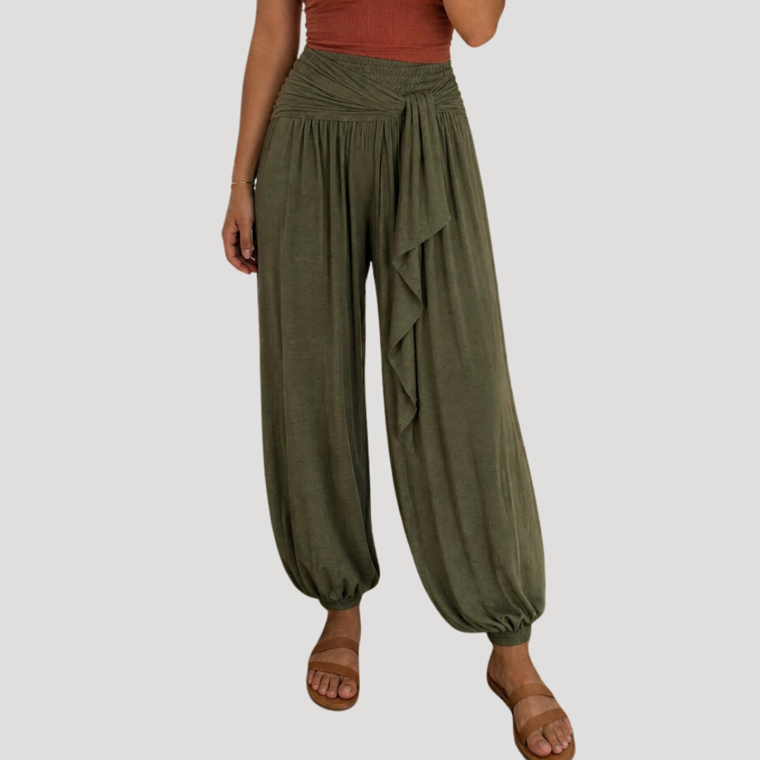 Pantalon Palazzo Taille Haute Femme