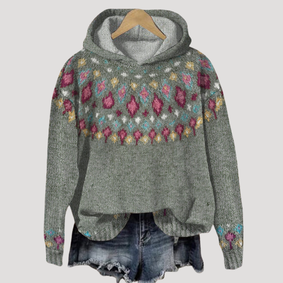 Pull à Capuche Femme Vintage Manches Longues