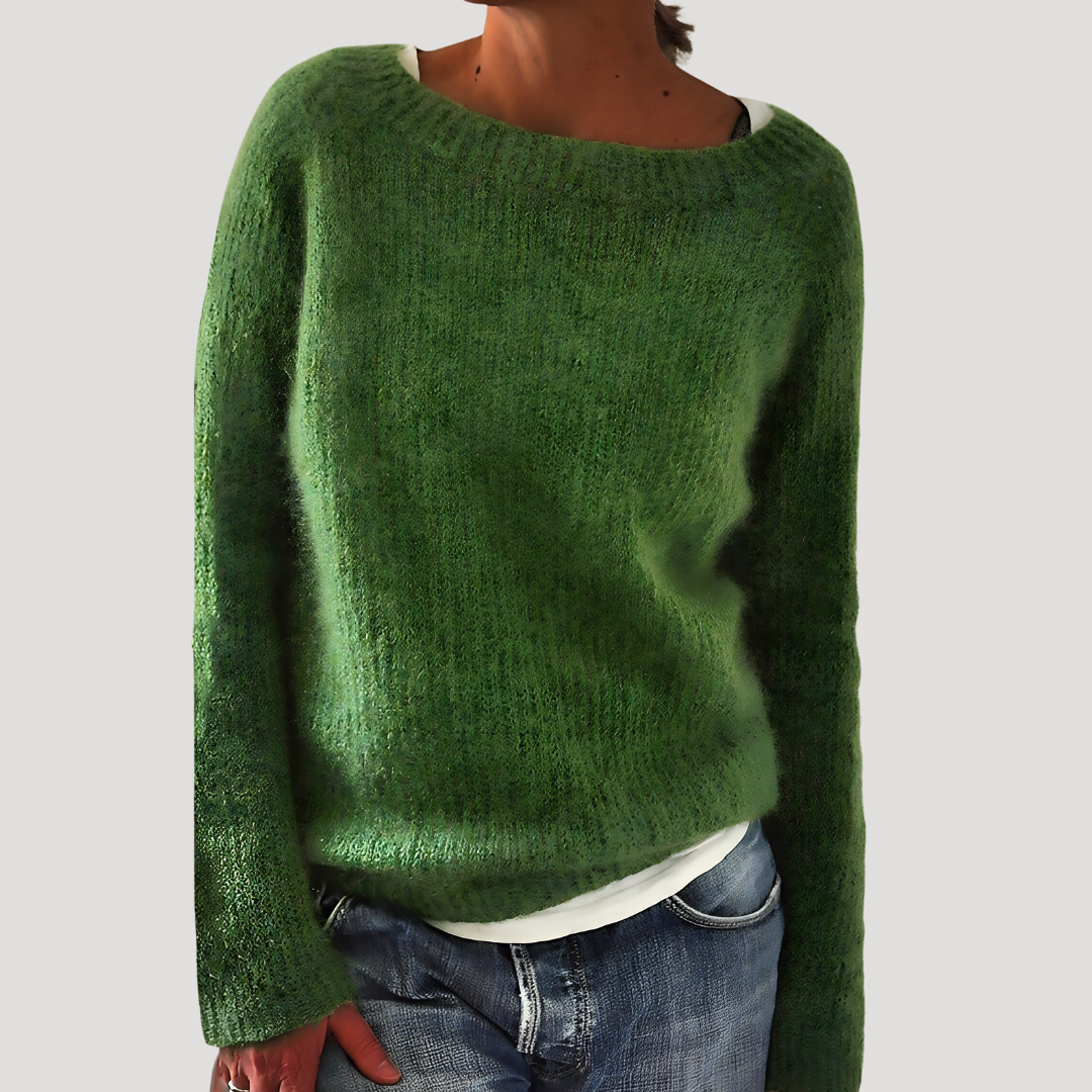 Pull femme col bateau ample