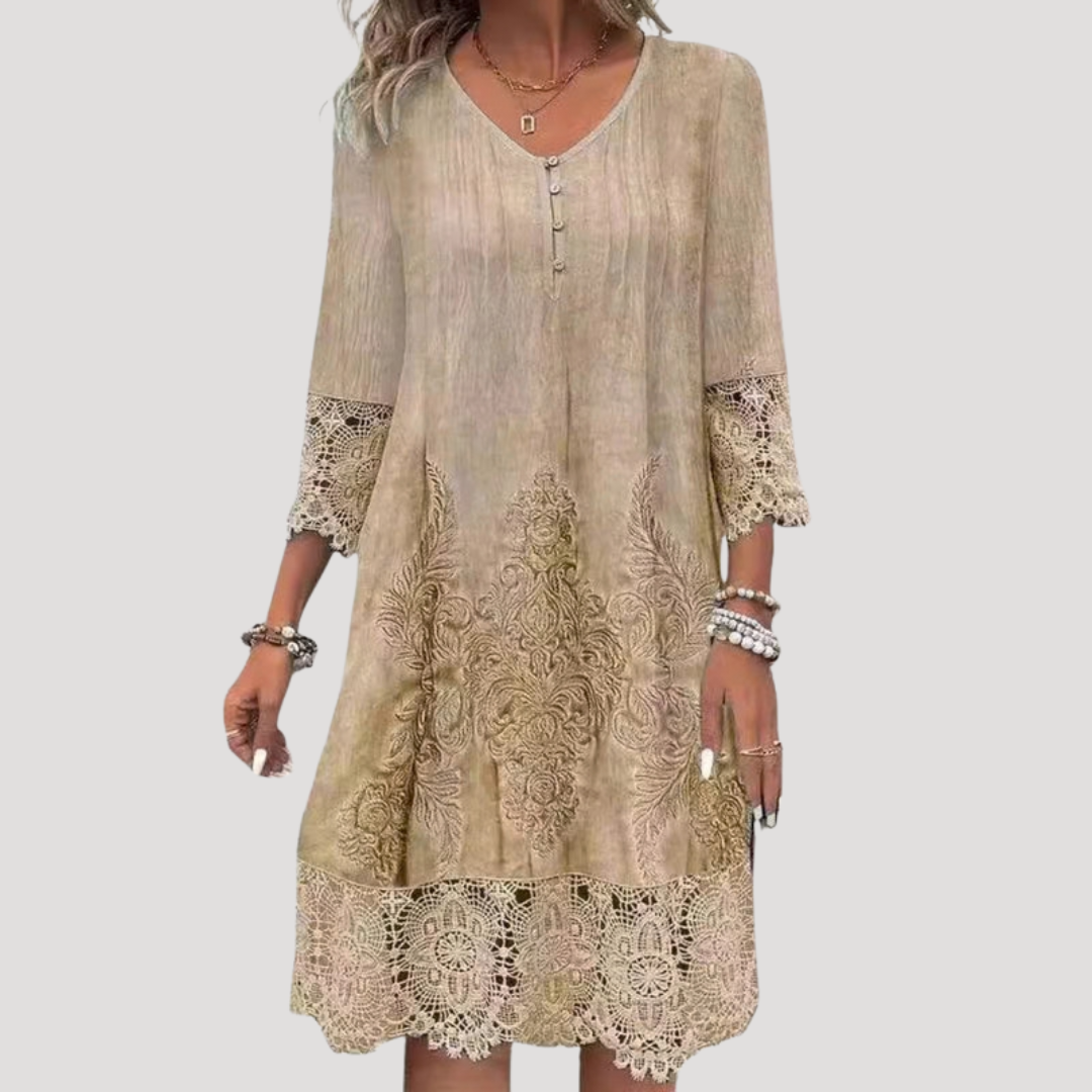 Robe midi femme élégante en dentelle