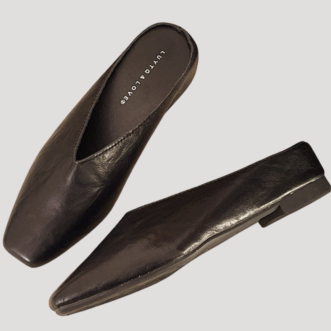 Mules femme effet cuir souple