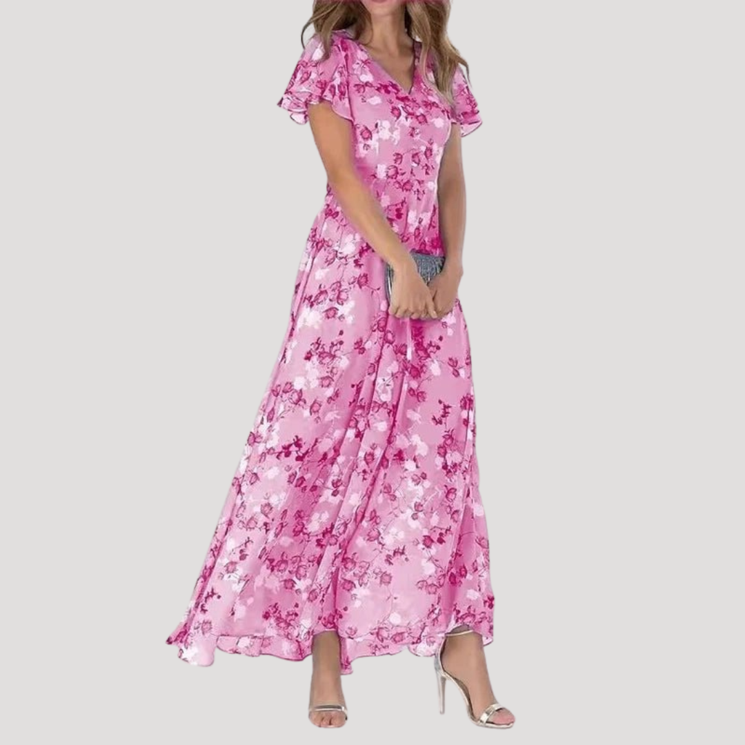 Robe longue fleurie fluide élégante