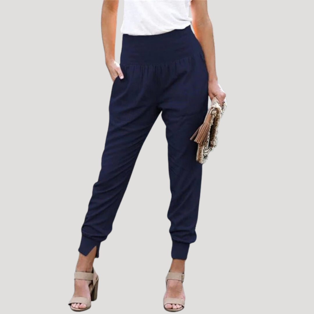 Pantalon décontracté et confortable femme taille élastique
