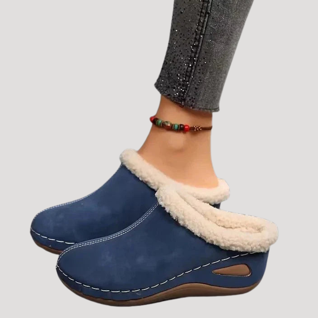 Chaussons d'Hiver Femme Confortables à Bout Fermé