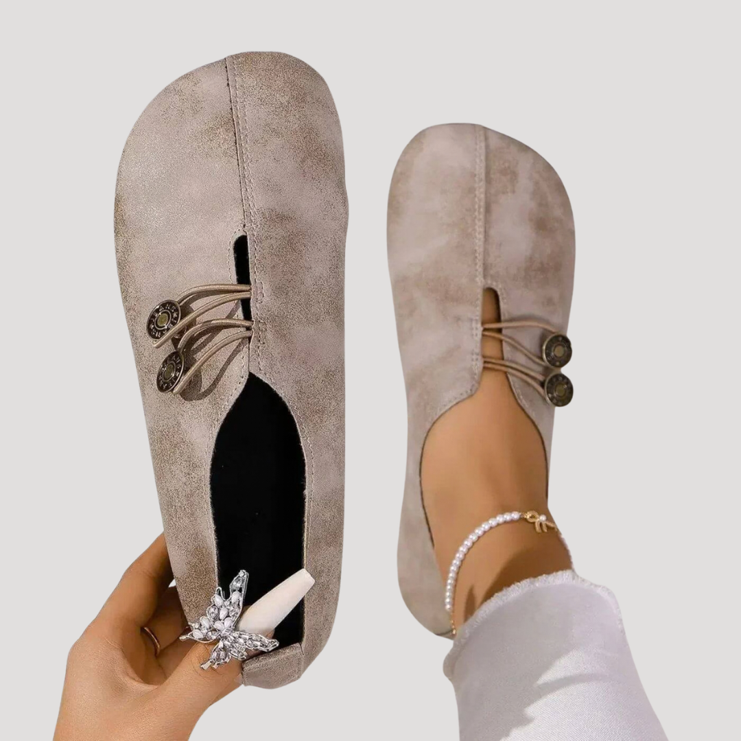 Mocassins souples femme à boutons