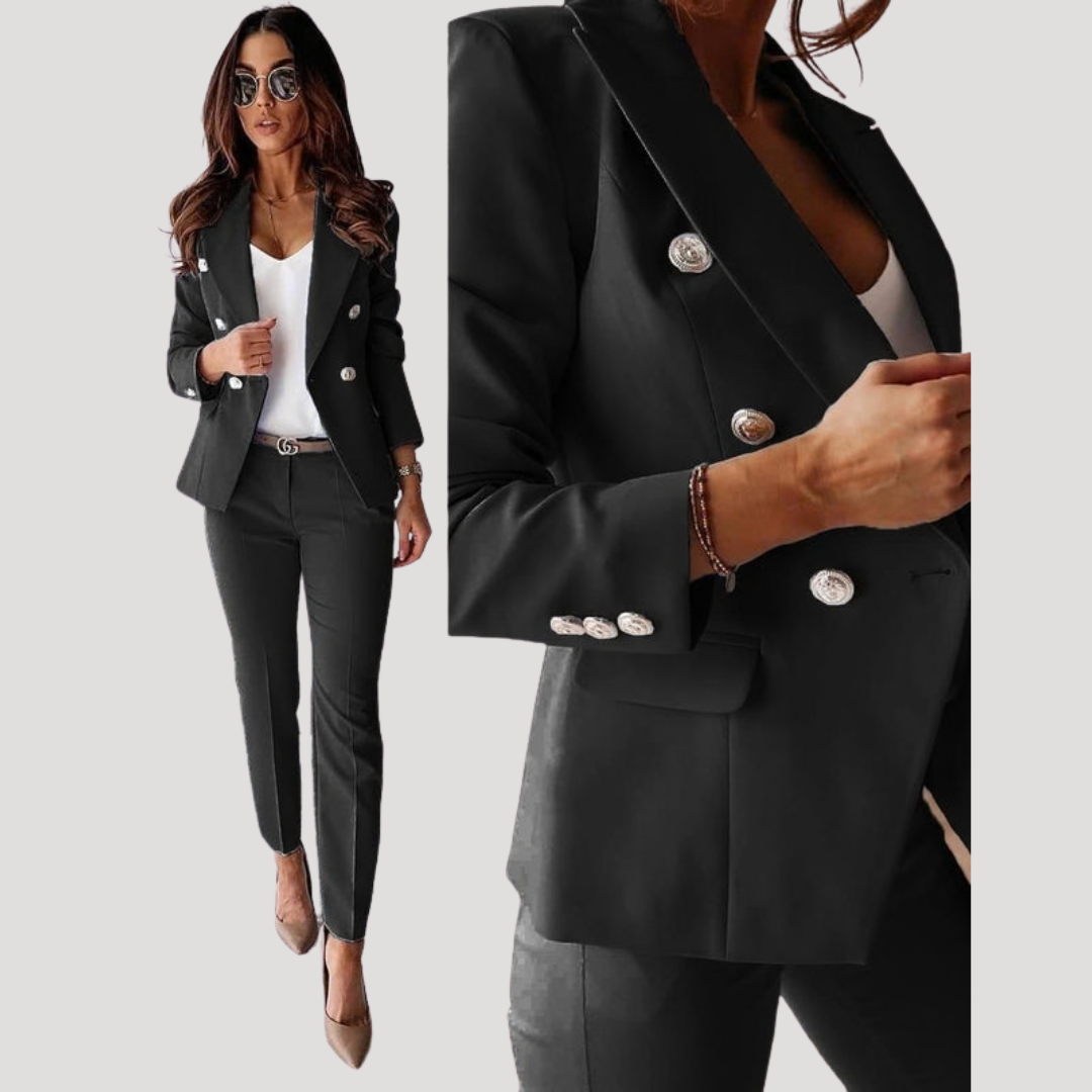 Ensemble Tailleur Femme Chic Pantalon Ajusté