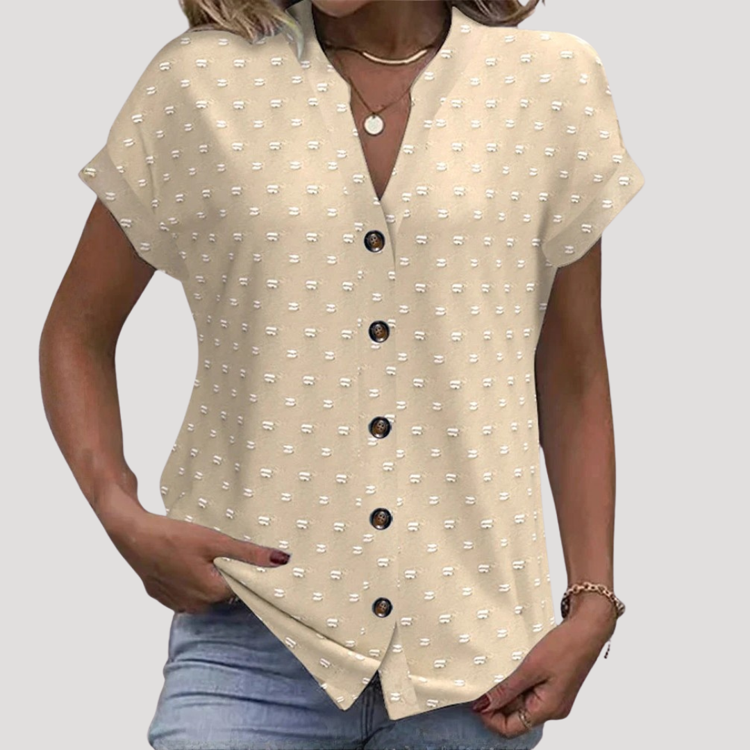 Blouse de Travail Femme Col V Imprimée