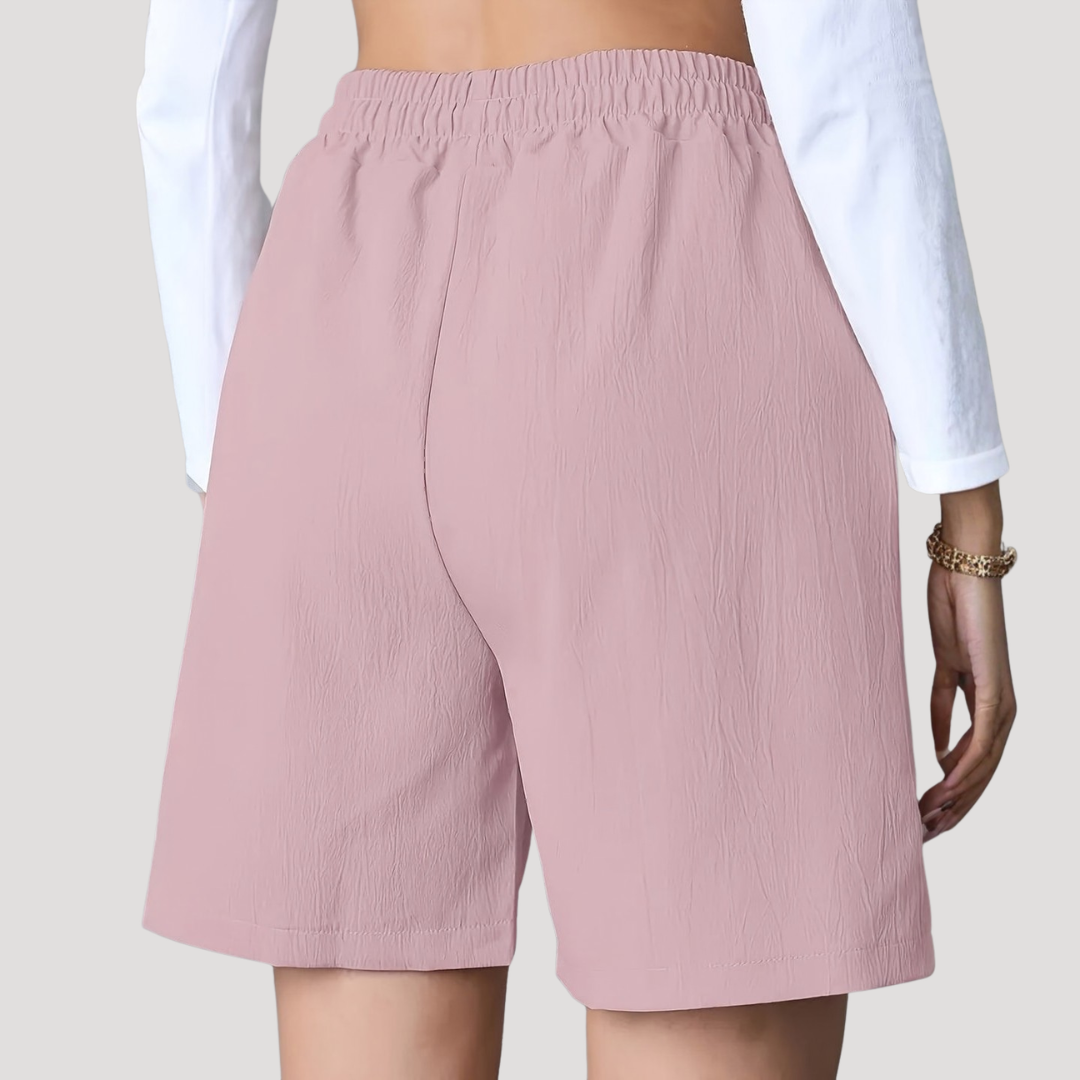 Bermuda Femme Taille Élastique avec Grandes Poches