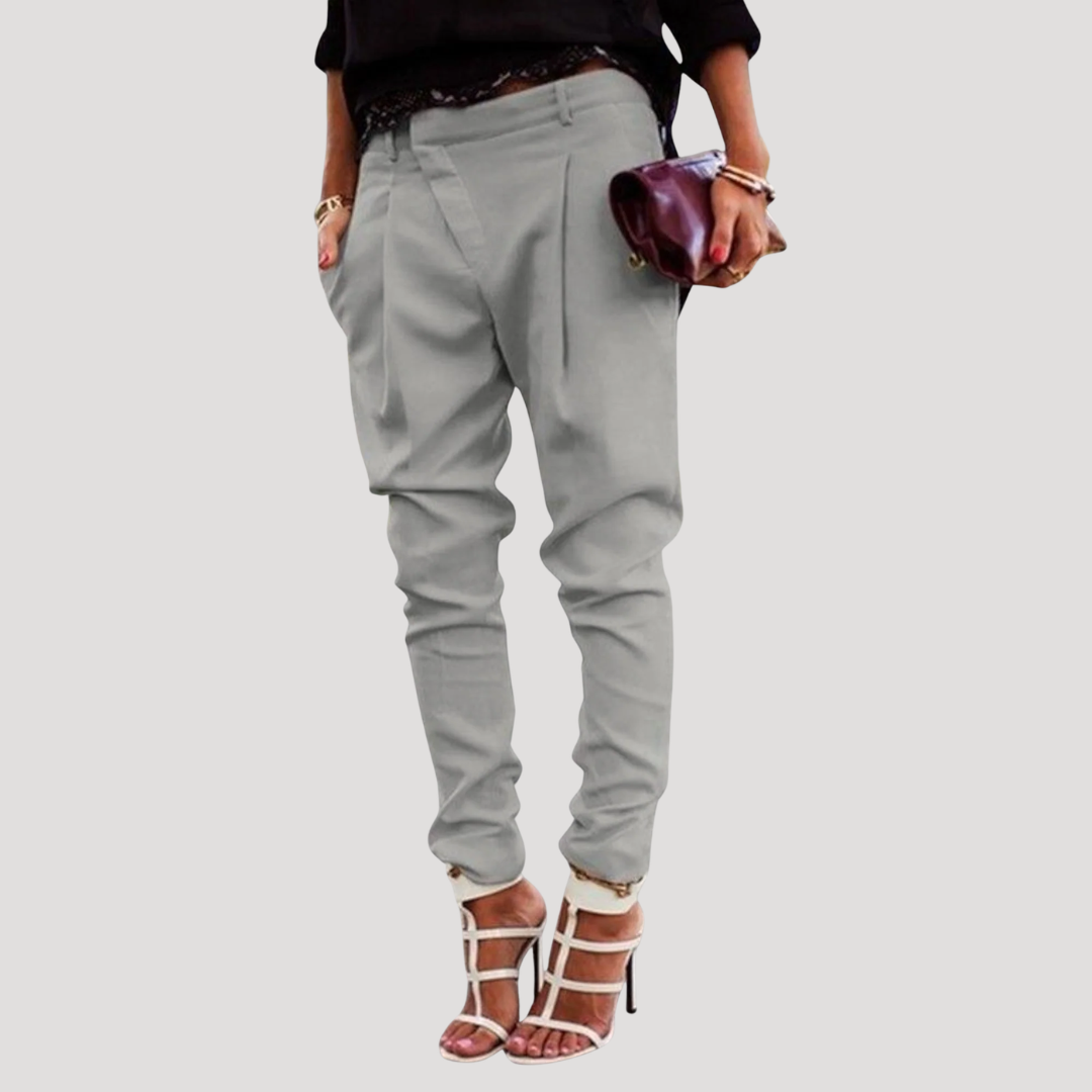 Pantalon Carotte Femme Taille Haute Chic