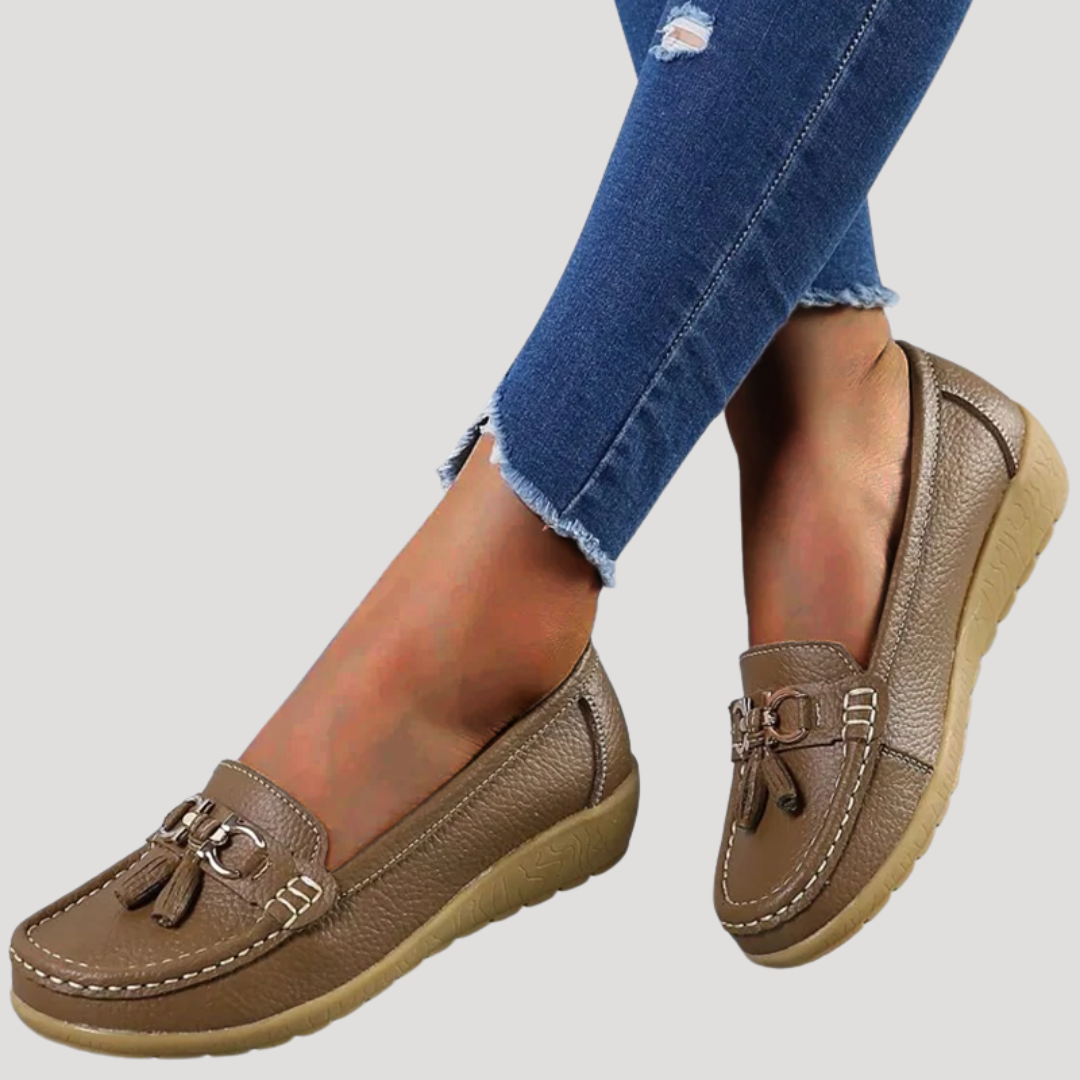 Chaussures Plates Femme Élégantes à Pompons