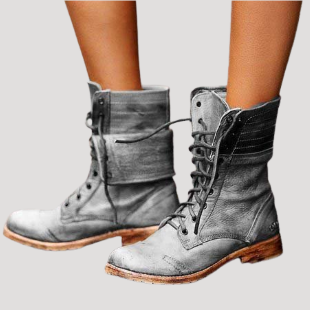 Bottes Mi-Mollet Femme À Lacets Confortables
