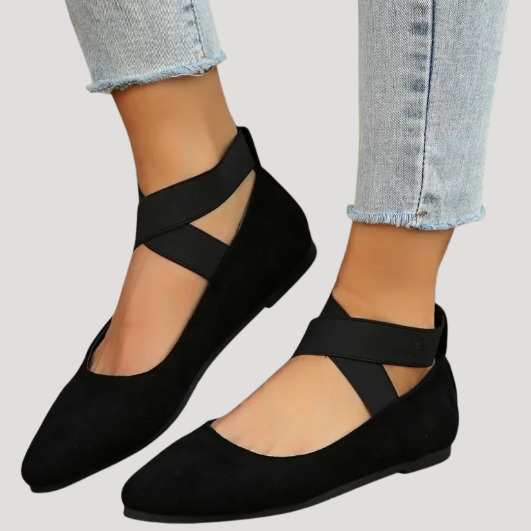 Ballerines à lanières entrecroisées pour femme