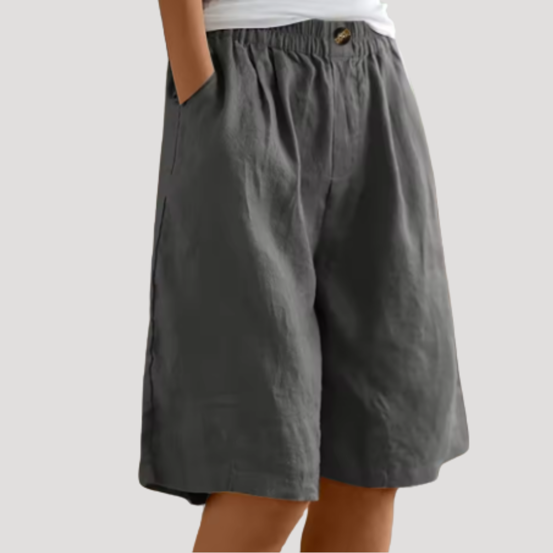 Bermuda Femme Chic Taille Élastique Coupe Ample