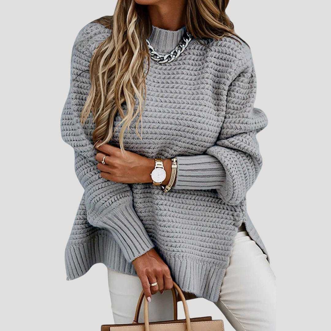 Pull Femme Oversize en Maille Col Haut