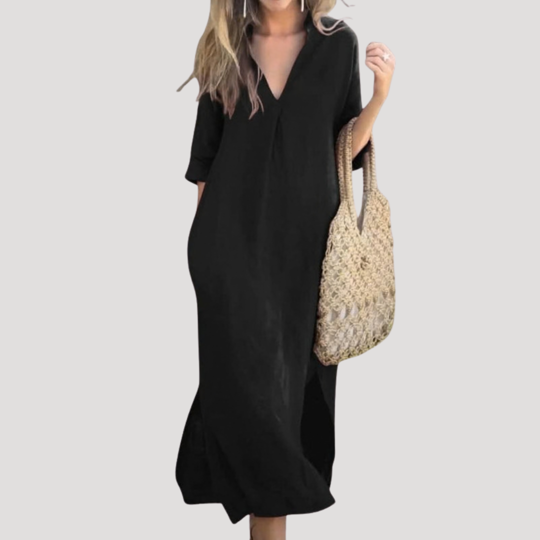Robe midi femme fluide en lin