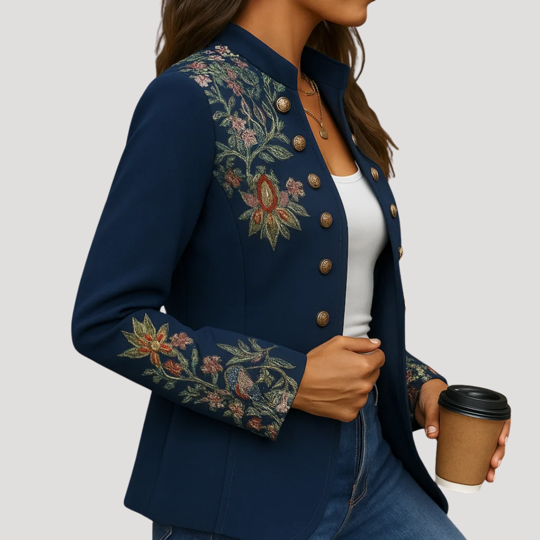 Veste Femme Brodée Boutonnée
