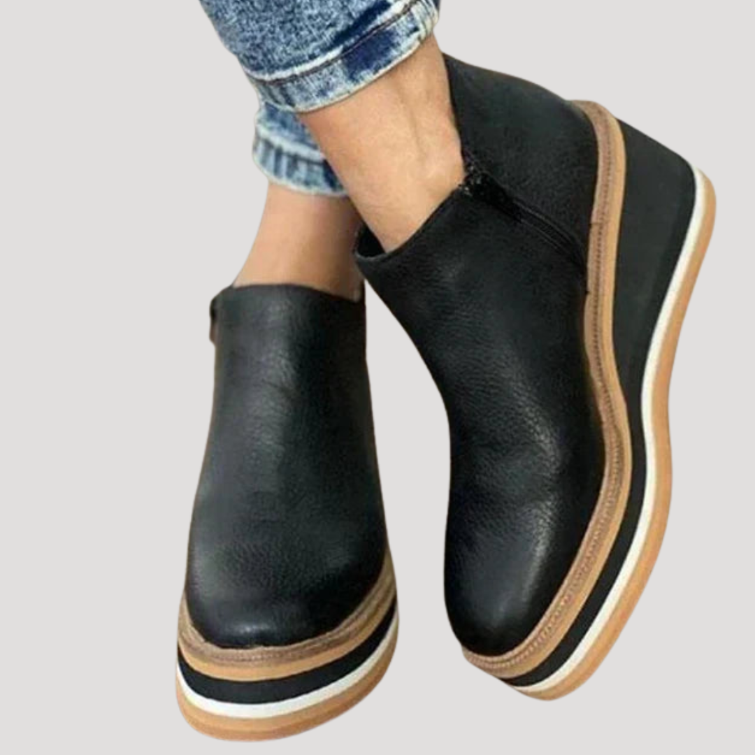 Bottines Compensées Femme Décontractées à Enfiler