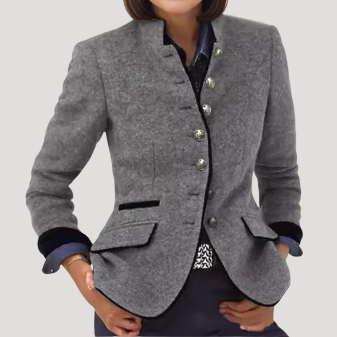 Blazer Femme Vintage Boutonné Élégant