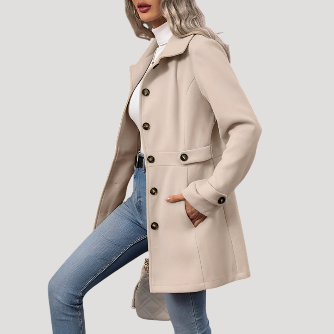 Manteau Long Femme Tailleur Boutonné