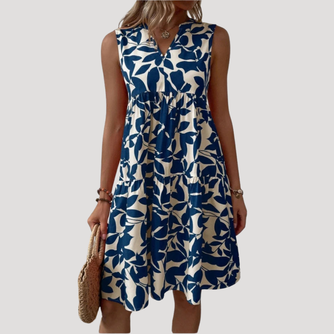 Robe midi fleurie légère col V