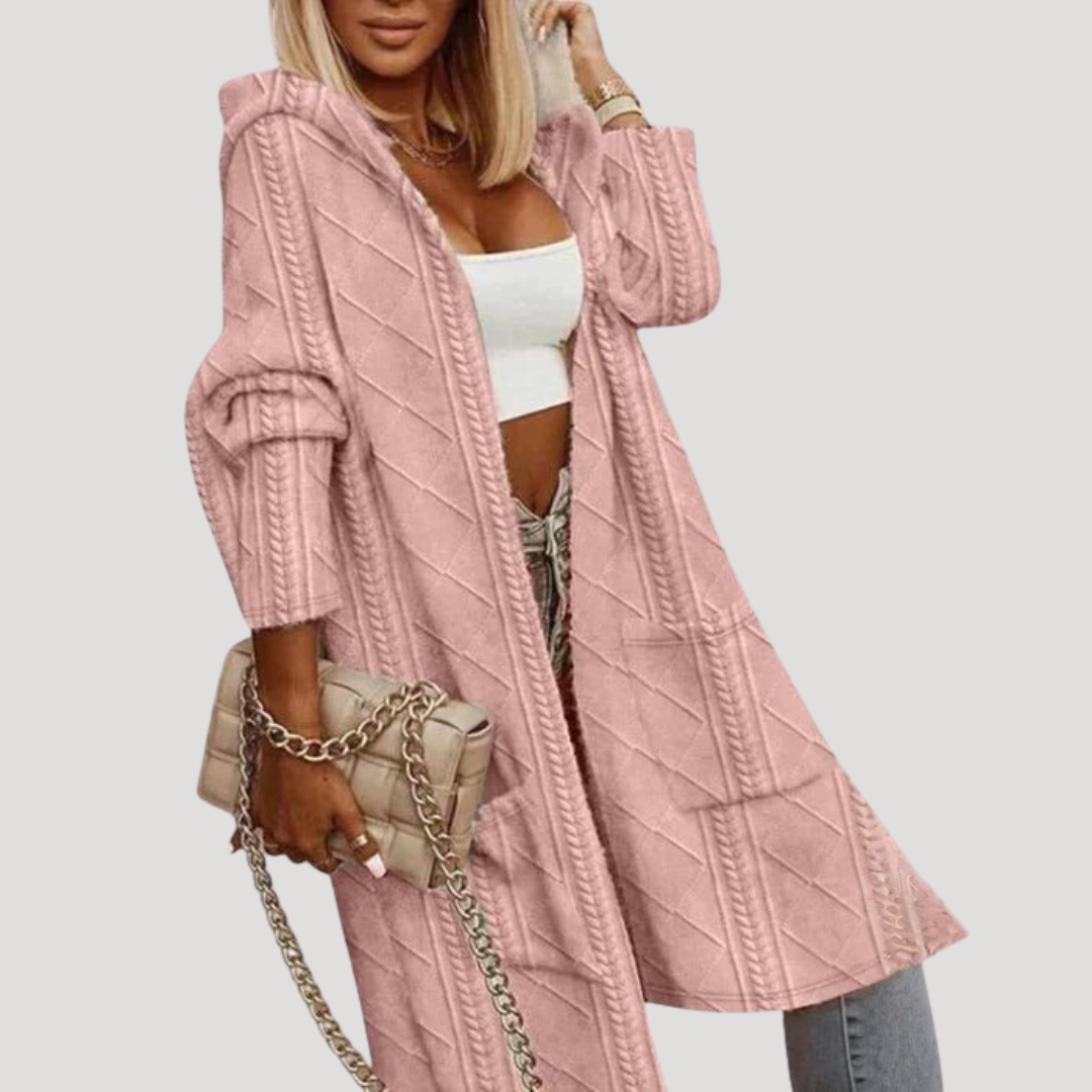 Gilet Femme à Capuche Décontracté Manches Longues